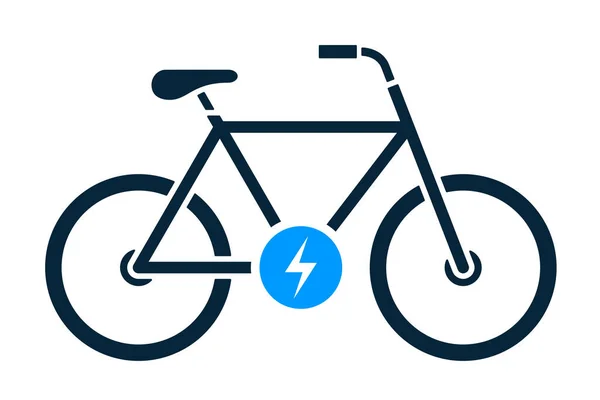 Elektrofahrrad Oder Bike Einfaches Vektorillustrationskonzept Isoliert Auf Weiß — Stockvektor