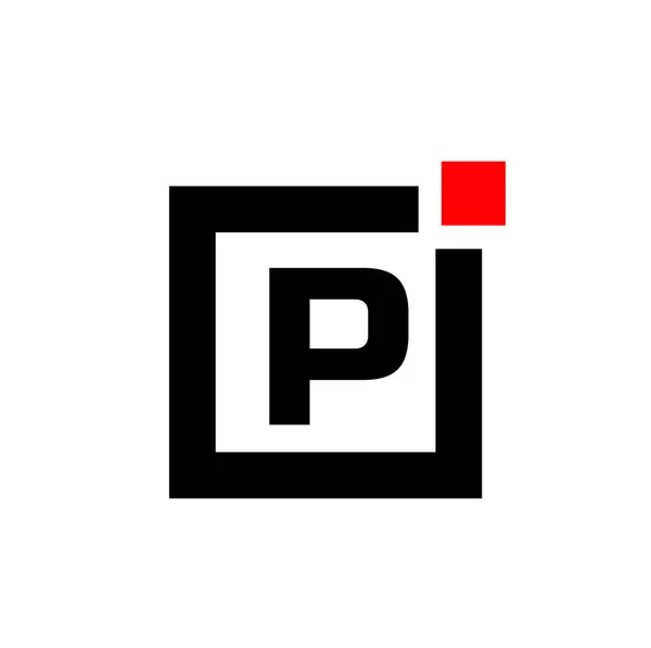 Vector Design Letter Monogram Icon White Background Black Square — Stock Vector