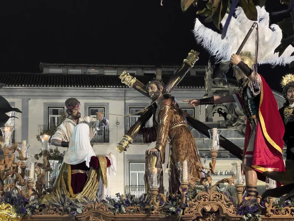 Grenade Espagne 2022 Sculptures Religieuses Procession Dans Rue Pour Les — Photo