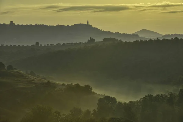 Het Prachtige Landschap Van Toscane Herfst Een Zonnige Dag — Stockfoto