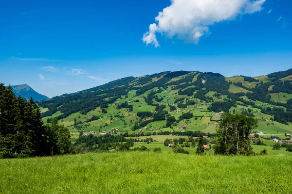 Vue Panoramique Sur Vallée Sattel Suisse — Photo