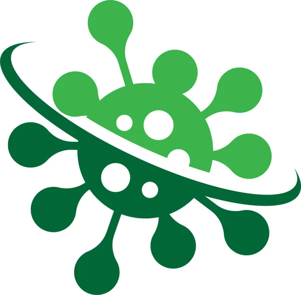 Návrh Vektoru Varovného Znamení Koronaviru Zelené Barvě Izolované Bílém Pozadí — Stockový vektor