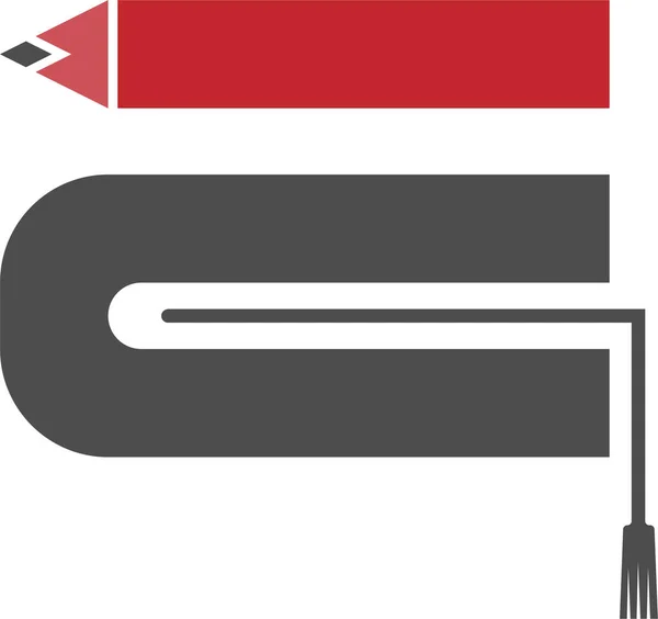 Disegno Vettoriale Lettera Logo Icona Illustrazione Nero Rosso Isolato Uno — Vettoriale Stock