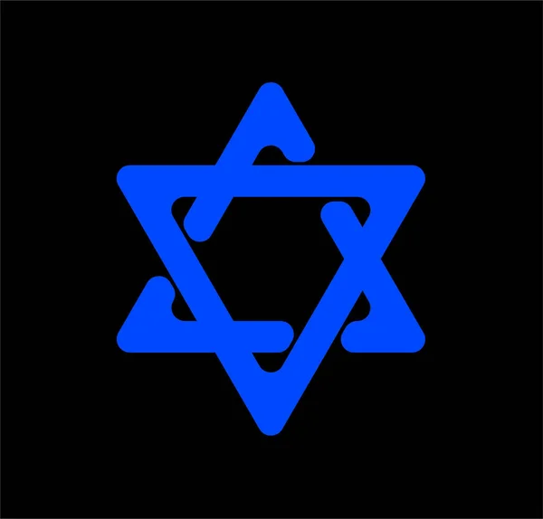 Icône Vectorielle Judaïsme Couleurs Bleues Icône Vectorielle Judaïsme — Image vectorielle