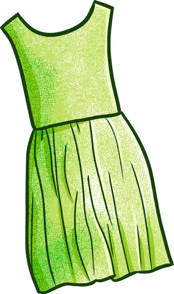 Illustrazione Vettoriale Vestito Carino Verde Isolato Uno Sfondo Bianco — Vettoriale Stock