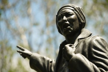 Pennsylvania, ABD 'deki Harriet Tubman heykelinin yakın çekimi.