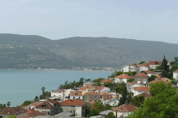 Widok Lotu Ptaka Herceg Novi Czarnogóra — Zdjęcie stockowe
