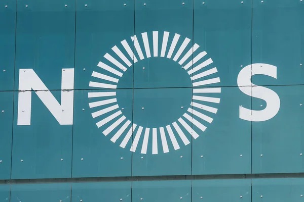 A NOS communications company logo in Lisbon