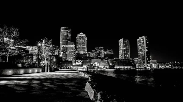 Eine Graustufenaufnahme Aus Boston — Stockfoto