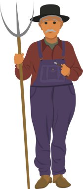 Çiftçi çizgi film karakteri vektör çizimi