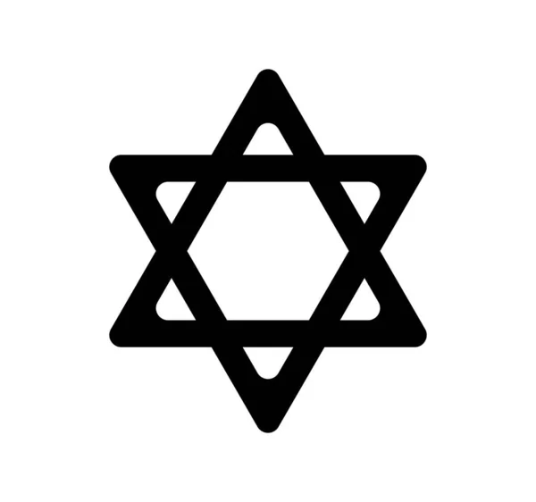 Icône Vectorielle Judaïsme Logo Symbole Religieux Judaïsme Icône Judaïsme Noir — Image vectorielle