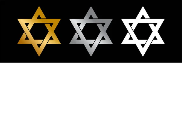 Εικονίδιο Φορέα Του Ιουδαϊσμού Χρυσό Ασημί Και Λευκό Χρώμα Διάνυσμα — Διανυσματικό Αρχείο
