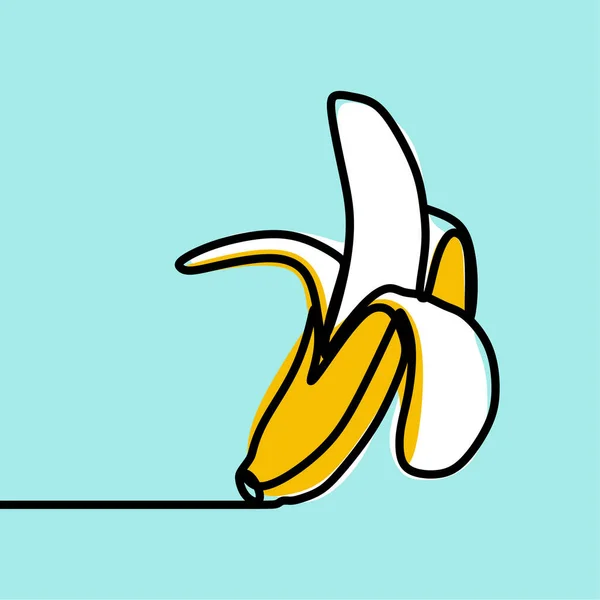 Vector Ilustración Digital Diseño Bananero Una Sola Línea Sobre Fondo — Vector de stock