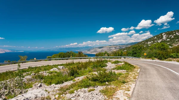 Живописный Вид Дорогу Вдоль Побережья Адриатического Моря Хорватии — стоковое фото