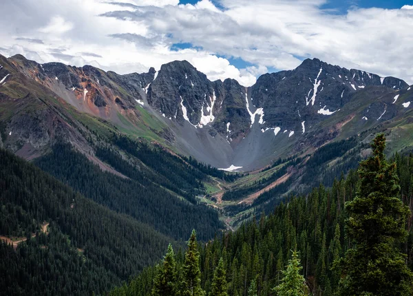 Scenic View San Juan Mountains Silverton Colorado Cloudy Sky Background — Stock Photo, Image