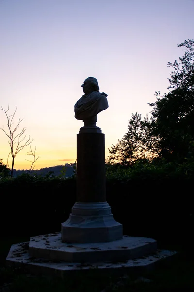 Roma Villa Borghese Silouhette Statua — Foto Stock