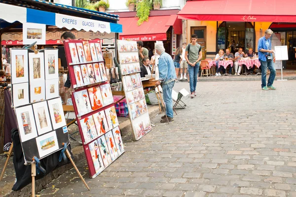 Montmartre Paris Schilder Place Tertre Toeristische Attractie Frankrijk Kunstenaars Die — Stockfoto