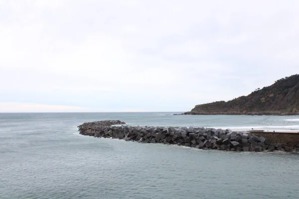 Una Vista Panorámica Del Paisaje Marino Con Horizonte Fondo Bajo —  Fotos de Stock