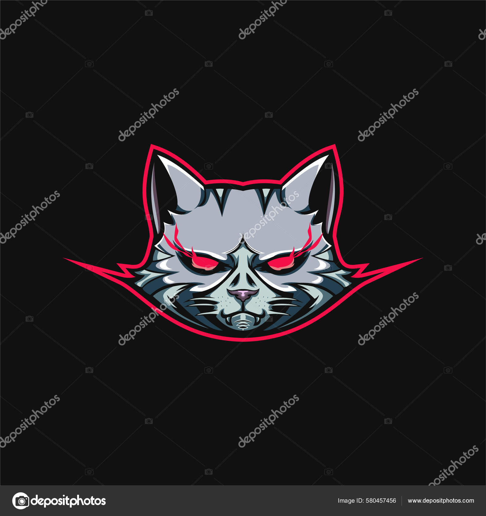 Ícone do personagem gato mágico do logotipo esport