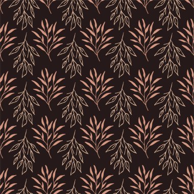 Benzersiz el çizimi soyut çiçek deseni