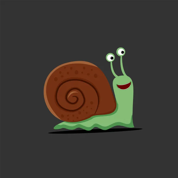 Vector Illustration Cute Snail — Stock Vector