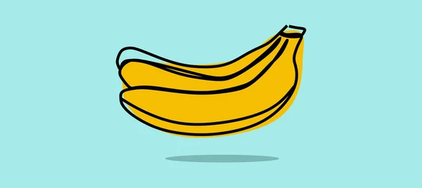 Vector Ilustración Digital Diseño Bananero Una Sola Línea Sobre Fondo — Vector de stock
