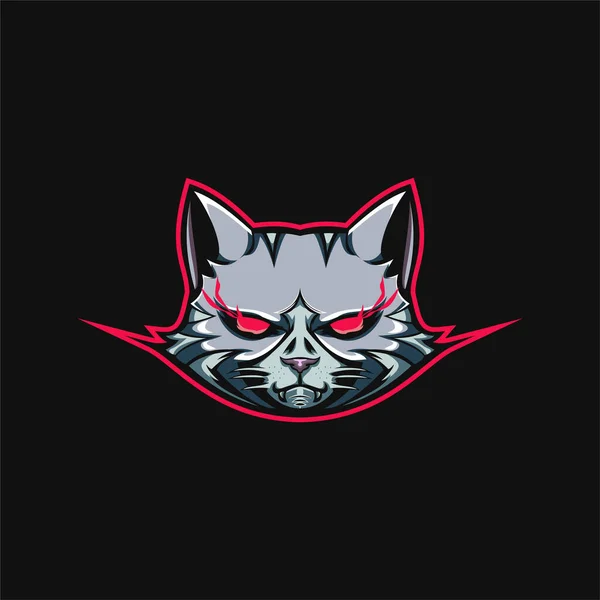 Este Mascote Gato Para Logotipo Esport —  Vetores de Stock