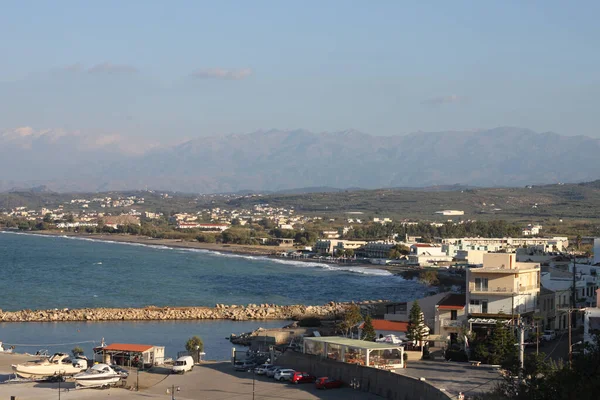 Una Toma Ángulo Alto Edificios Modernos Cerca Isla Creta Grecia — Foto de Stock