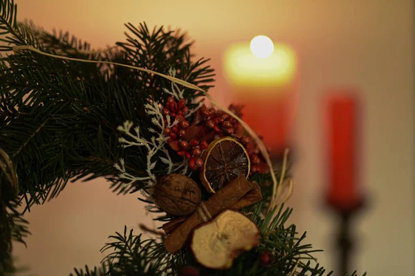 Noel Tatili Dekorasyonunun Yakın Çekimi — Stok fotoğraf