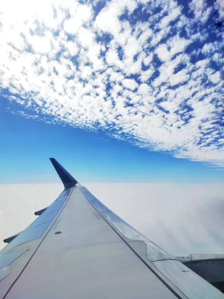 Vista Nube Ala Del Avión Desde Plano Ventana — Foto de Stock