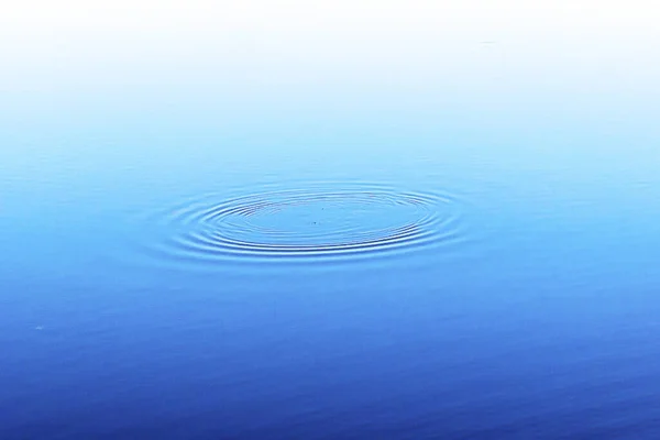 Une Conception Symbolique Des Vagues Circulaires Surface Eau Bleue Avec — Photo