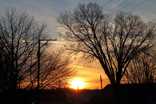 Staden Chillicothe Illinois Vid Solnedgången — Stockfoto