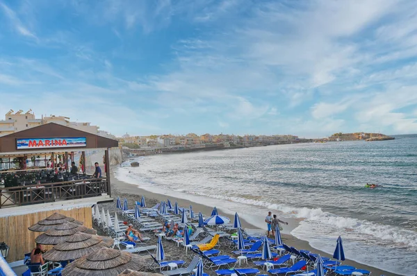 Playa Turística Con Restaurante Isla Creta —  Fotos de Stock