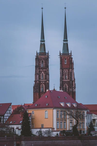Katedra Jana Chrzciciela Wrocławiu Polska — Zdjęcie stockowe