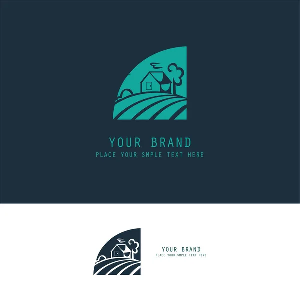 Diseño Vectorial Para Una Marca Con Logotipo Granja Texto Marca — Vector de stock