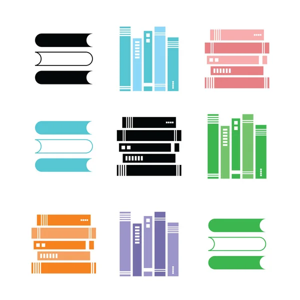 Egy Digitális Illusztráció Vektor Készlet Színes Halmozott Könyvek — Stock Vector