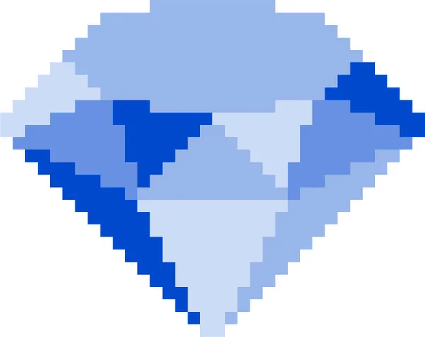 Illustration Vectorielle Diamant Pixellisé Sur Fond Blanc — Image vectorielle