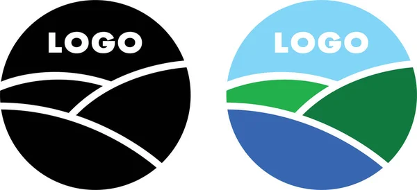 Illustration Vectorielle Deux Icônes Logo Produit Concept Ingrédients Biologiques Naturels — Image vectorielle