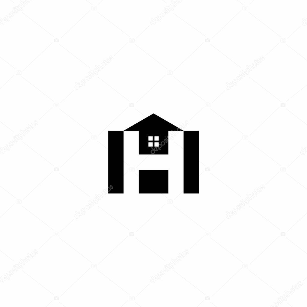 H logo house simple elegant nuance art