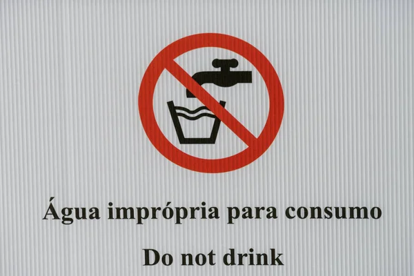 An information panel of unsuitable water for consumption