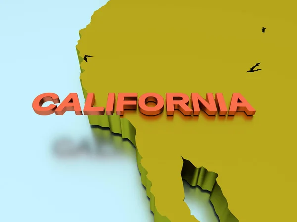 Mapa Representación California Con Colores Brillantes — Foto de Stock