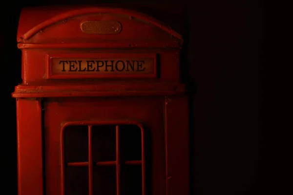 London Telephone Booth Dark Background — Stock Photo, Image