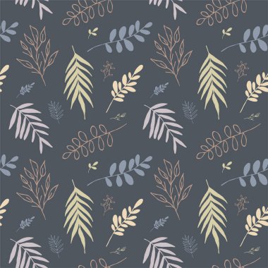 Benzersiz el çizimi soyut çiçek deseni