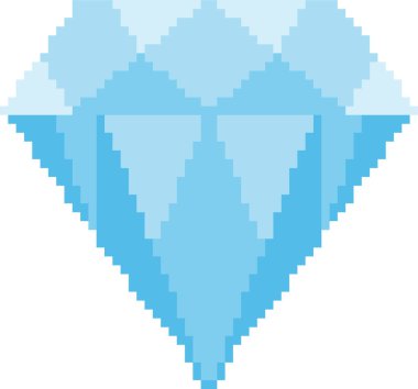 Beyaz arkaplanda pikselleştirilmiş bir elmasın vektör çizimi