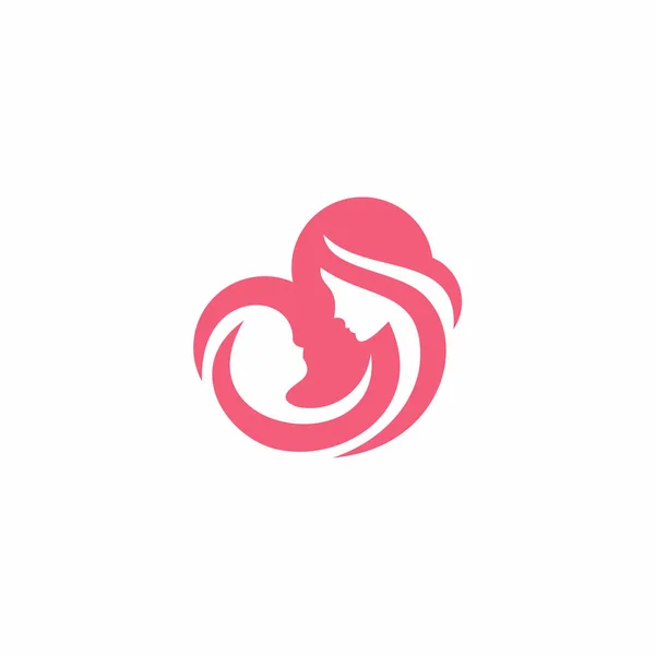 Madre Hija Abrazo Logo — Vector de stock