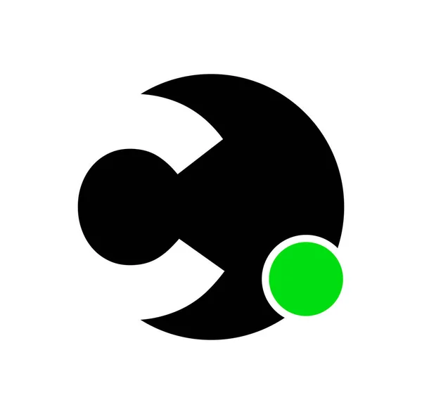 Návrh Vektoru Písmeno Monogram Online Zelenou Ikonou Bílém Pozadí — Stockový vektor