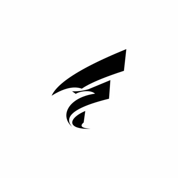 Negative Space Eagle Logo Design — Stock Vector