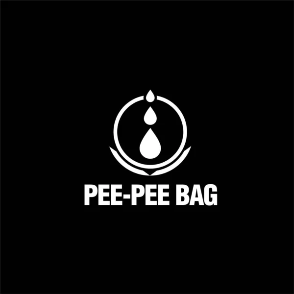 Ένα Διανυσματικό Σχέδιο Του Λογότυπου Pee Pee Bag Λευκό Μαύρο — Διανυσματικό Αρχείο