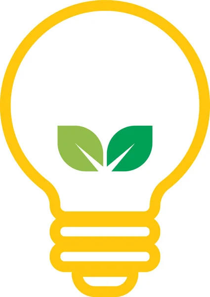 Векторная Иллюстрация Концепции Желтой Лампочки Возобновляемые Источники Энергии — стоковый вектор