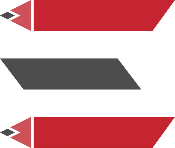 白い背景に黒と赤の文字Eのロゴイラストのベクトルフラットデザイン — ストックベクタ